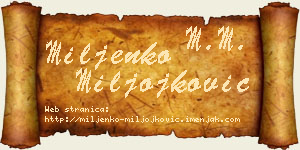 Miljenko Miljojković vizit kartica